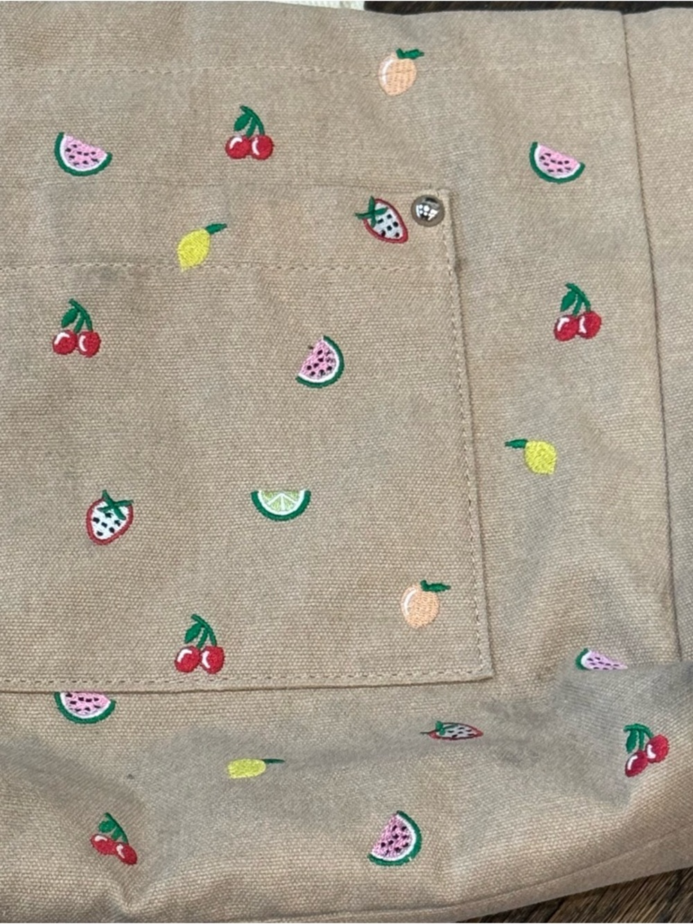 Wild Fable Canvas Fruit-Print Tote Bag - Beige - Picture 2 of 6